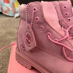 Big Kids Pink Timberlands